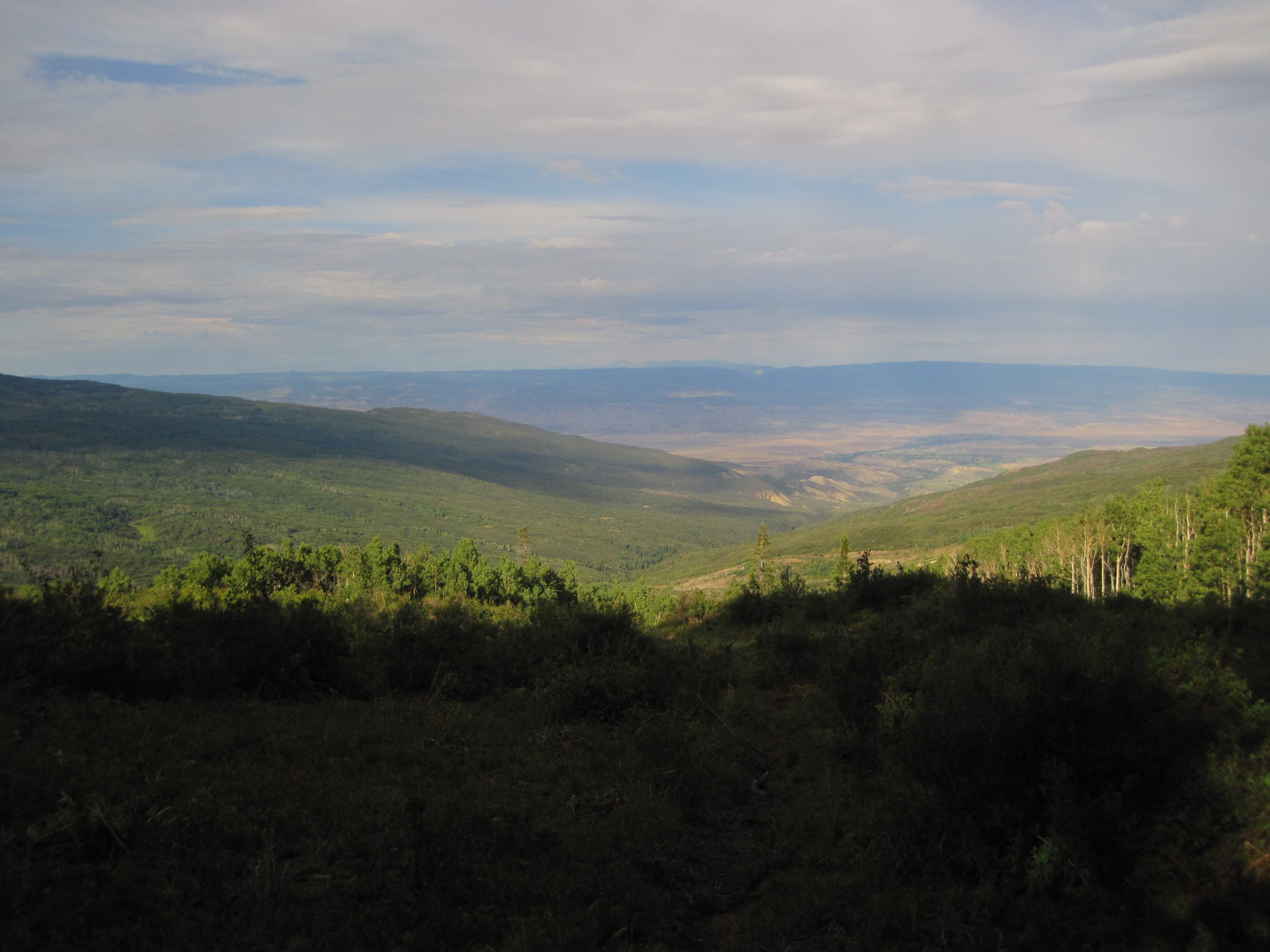 Westward views opening up None