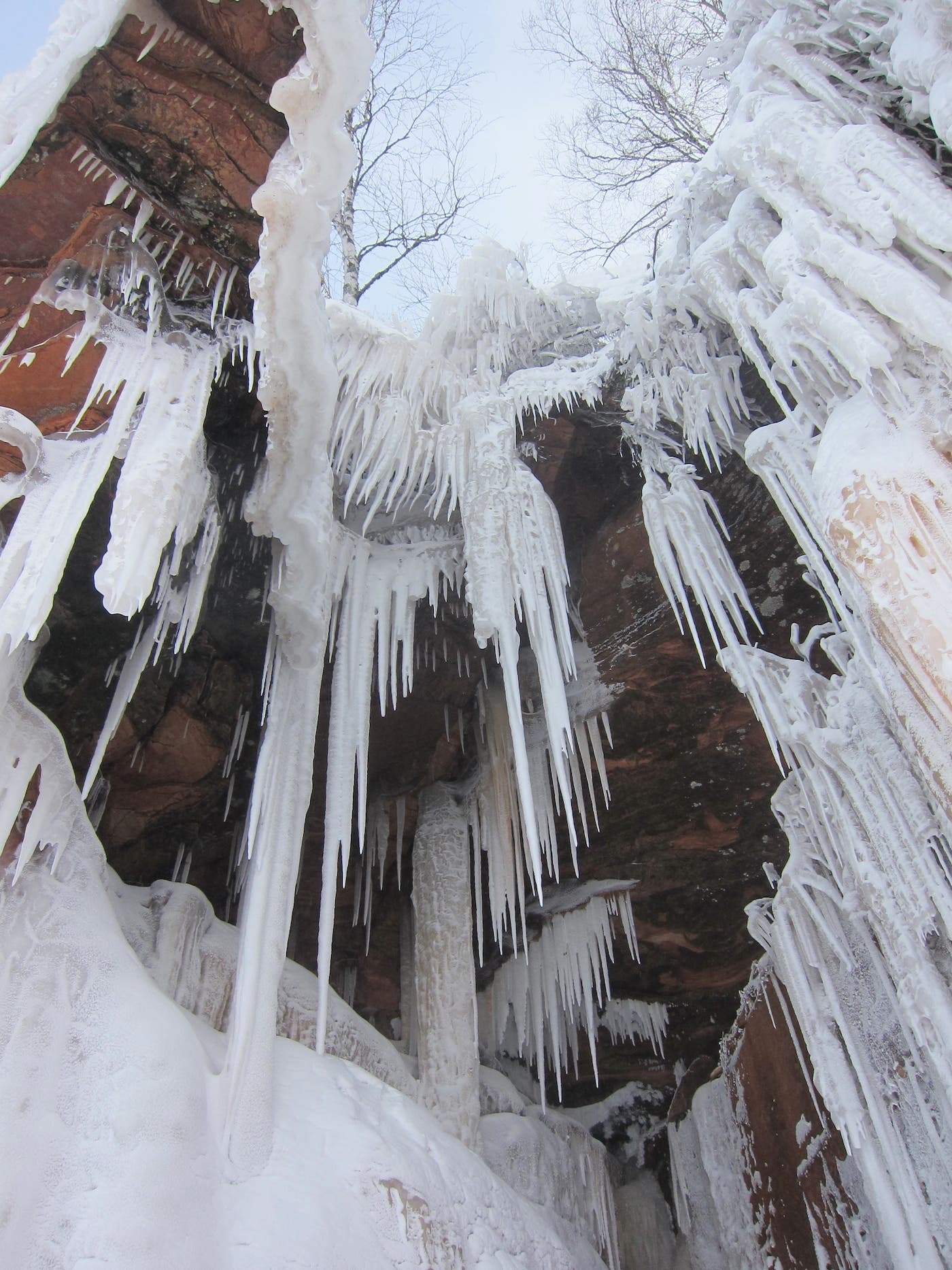 Park officials are monitoring ice conditions closely as hikers venture out from the mainland.