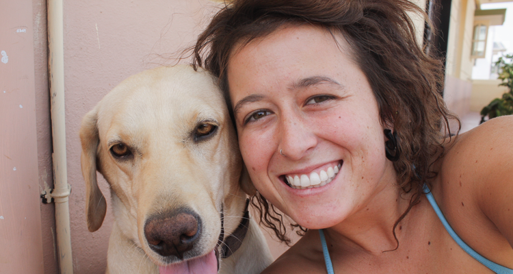 AubreySacco_andDog_750 Aubrey Sacco in Mysore, India