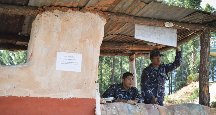 An Army checkpoint en route to Langtang National Park