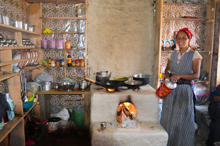 Traditional Cooking Nepali woman in her kitchen