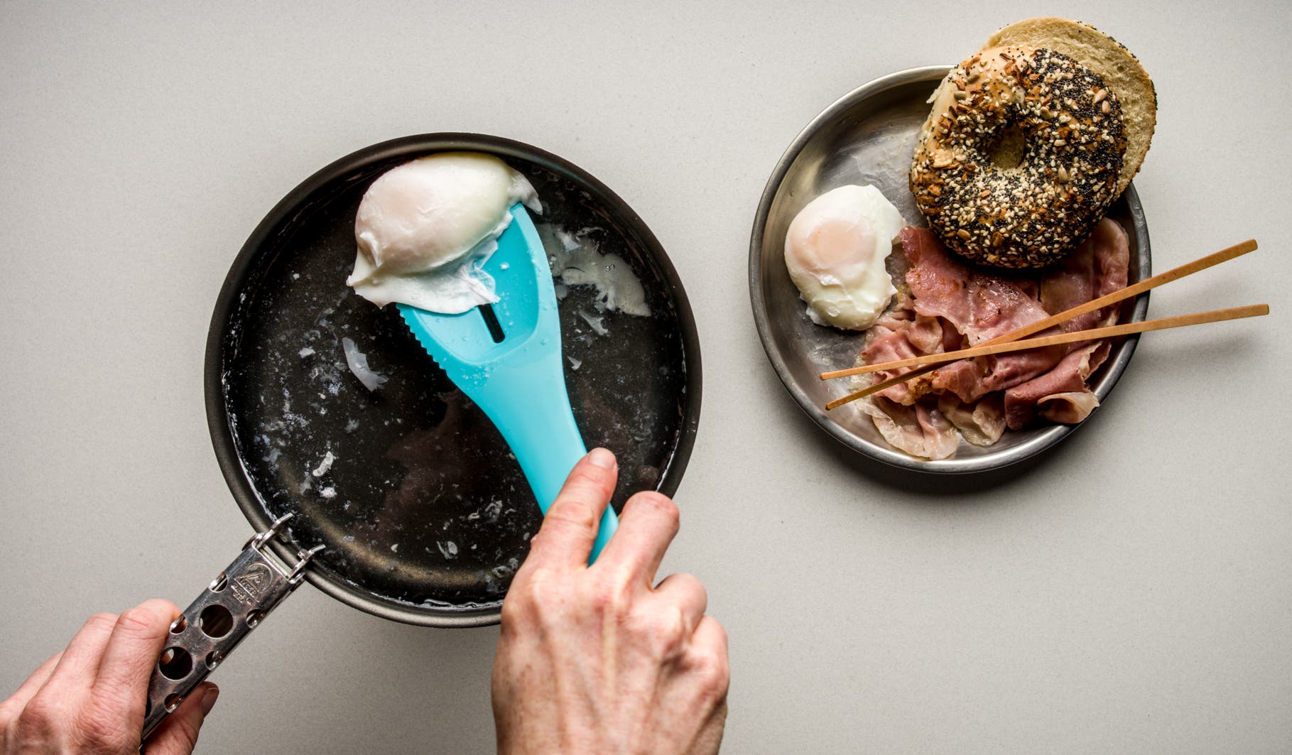 Eggs Benedict: Step 4 Poach your eggs. Add about 2 inches of water to the same pot, bring to a boil, and add a dash of vinegar. Crack the eggs into a separate bowl,…