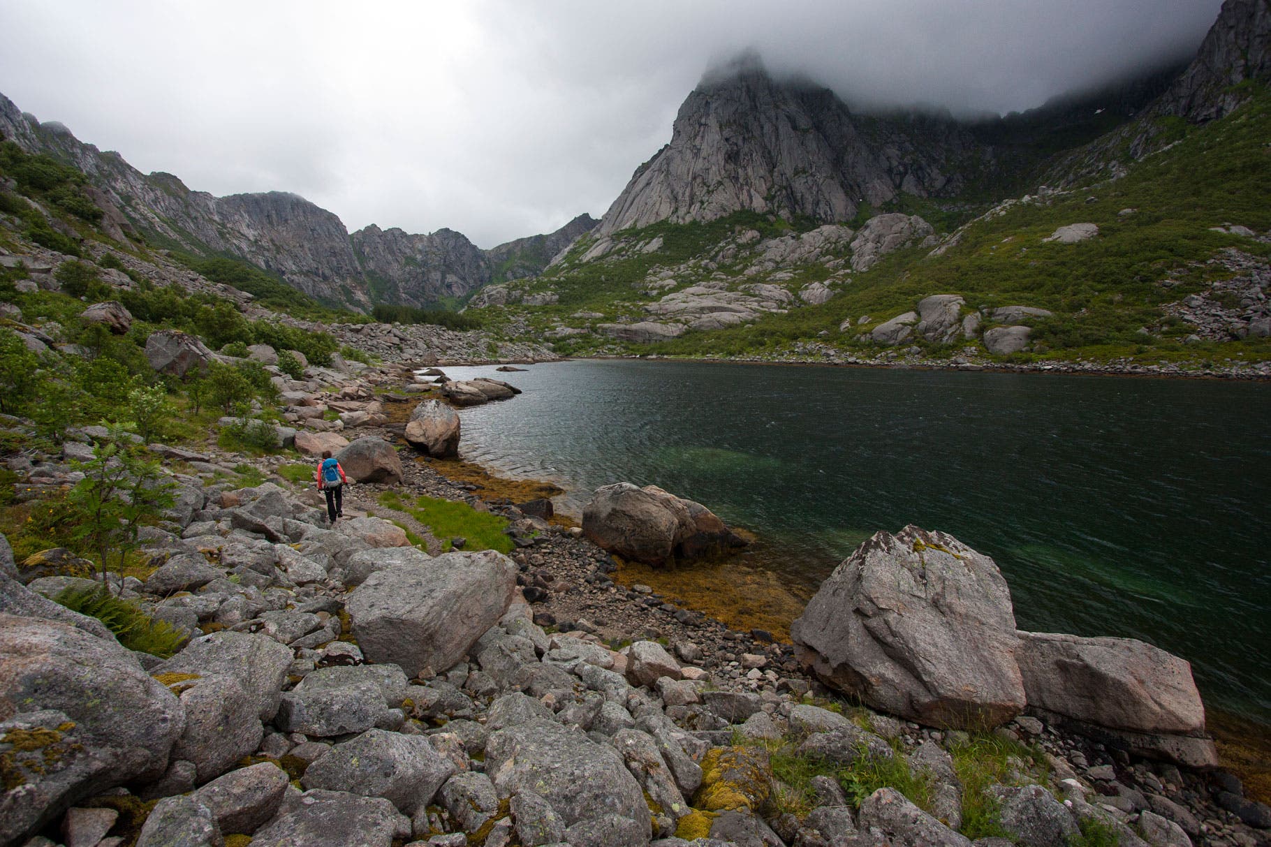 Norway: Djupfjord Lofoten's weather can change fast but most savvy hikers and climbers also learn that it often can look worse than it is. On this day, newlyweds Majka…