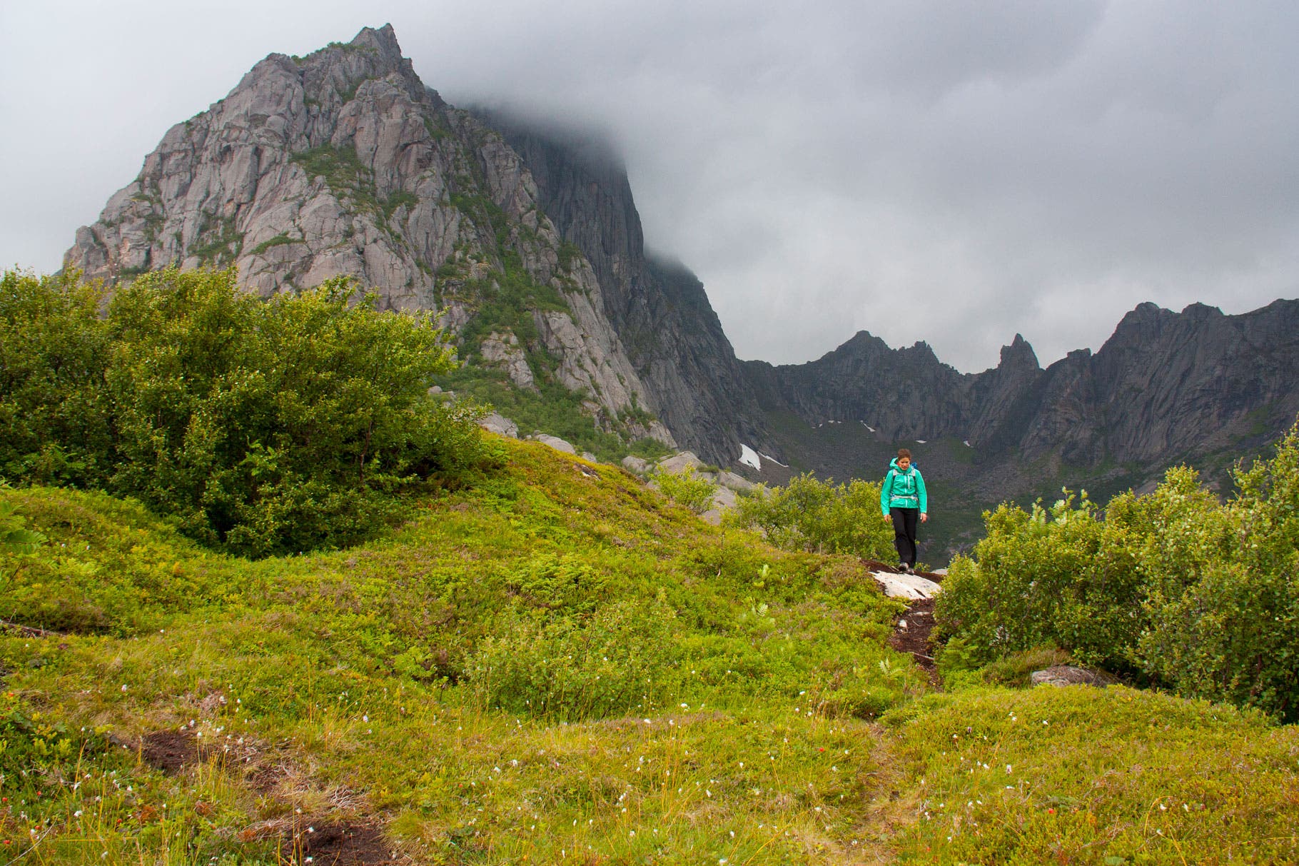 Norway: Stormpillaren The imposing Stormpillaren earning it's namesake ensconced in clouds.