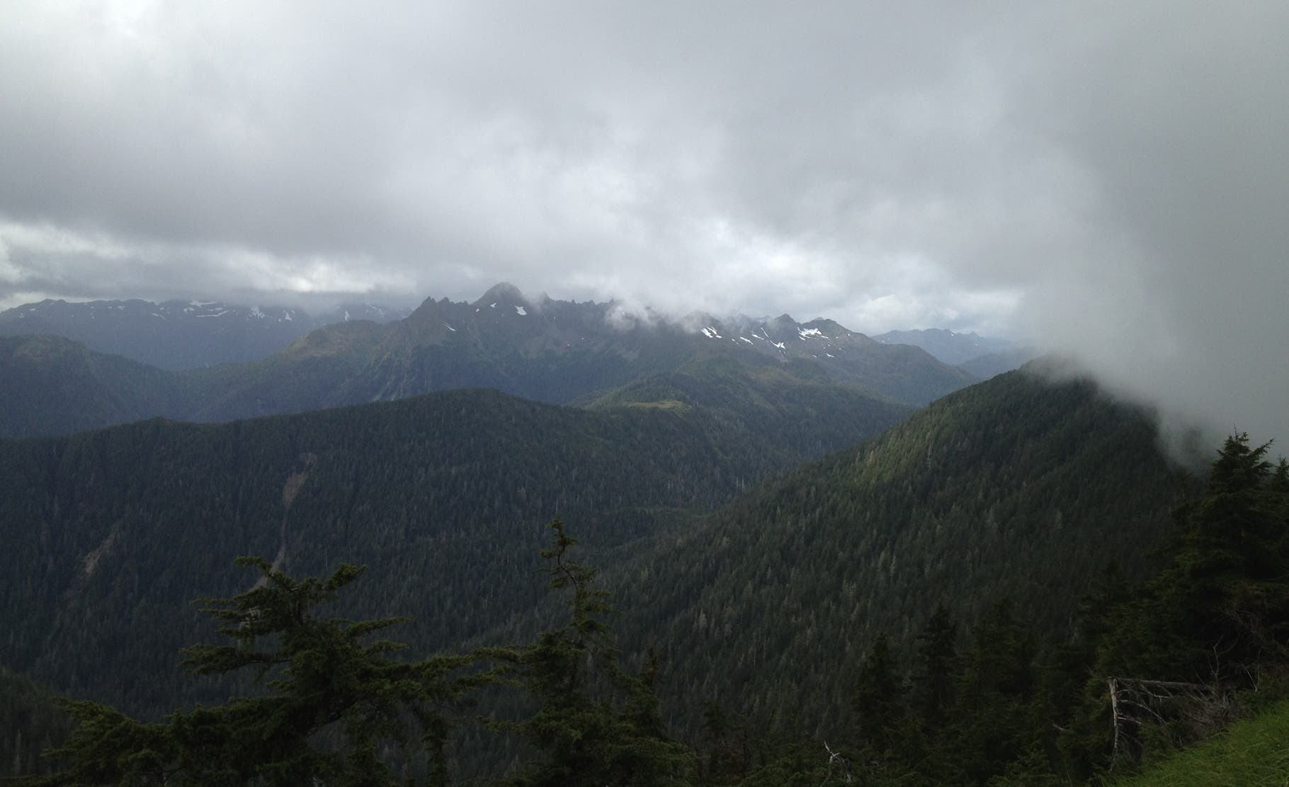 Sleeping Beauty's commanding views of Bear Sound and the islands below.