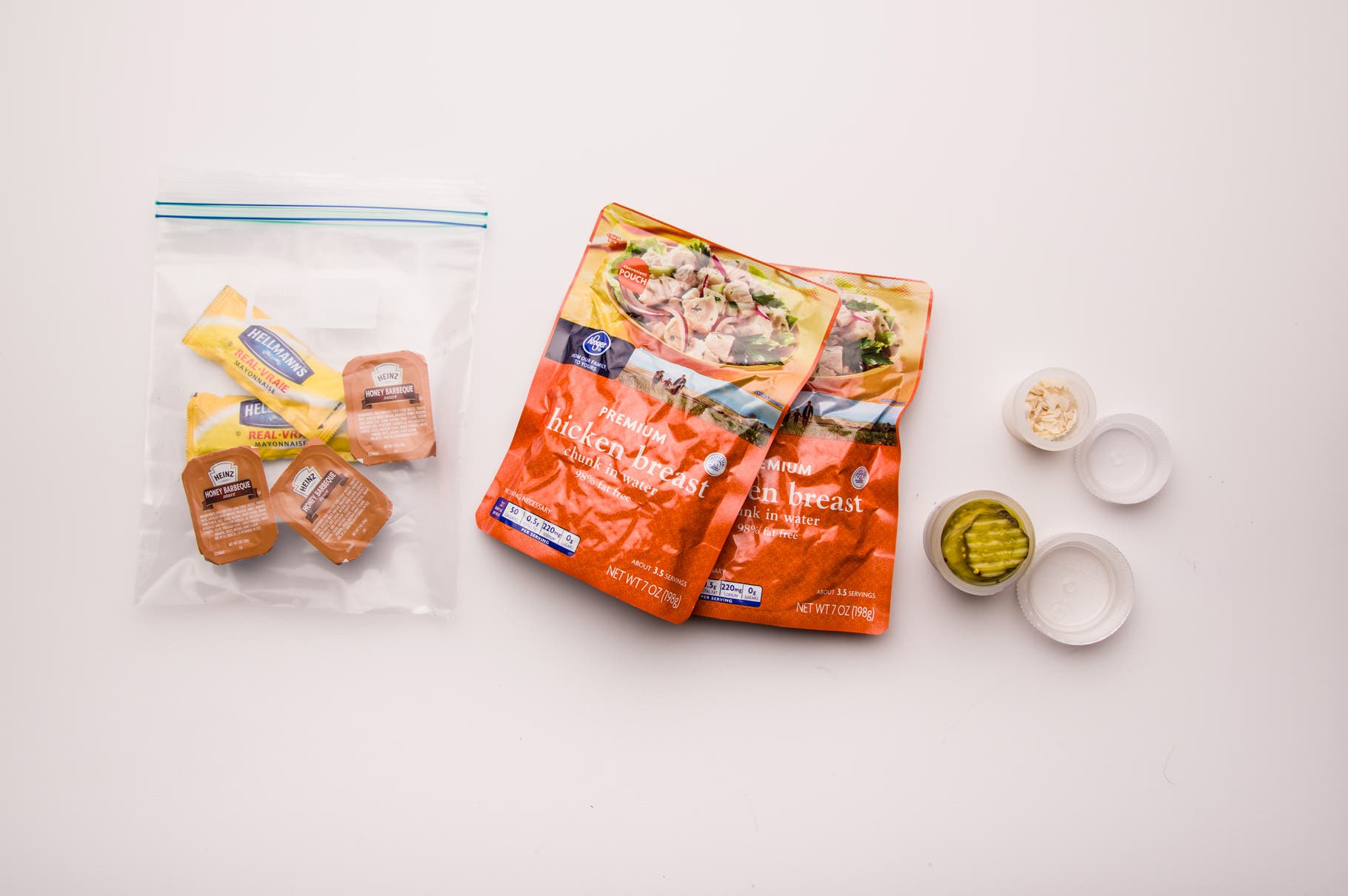 Condiment packs help make this meal super-quick to plan for and easy to customize. At home Pack at least three barbecue sauce packets, plus mayo or…