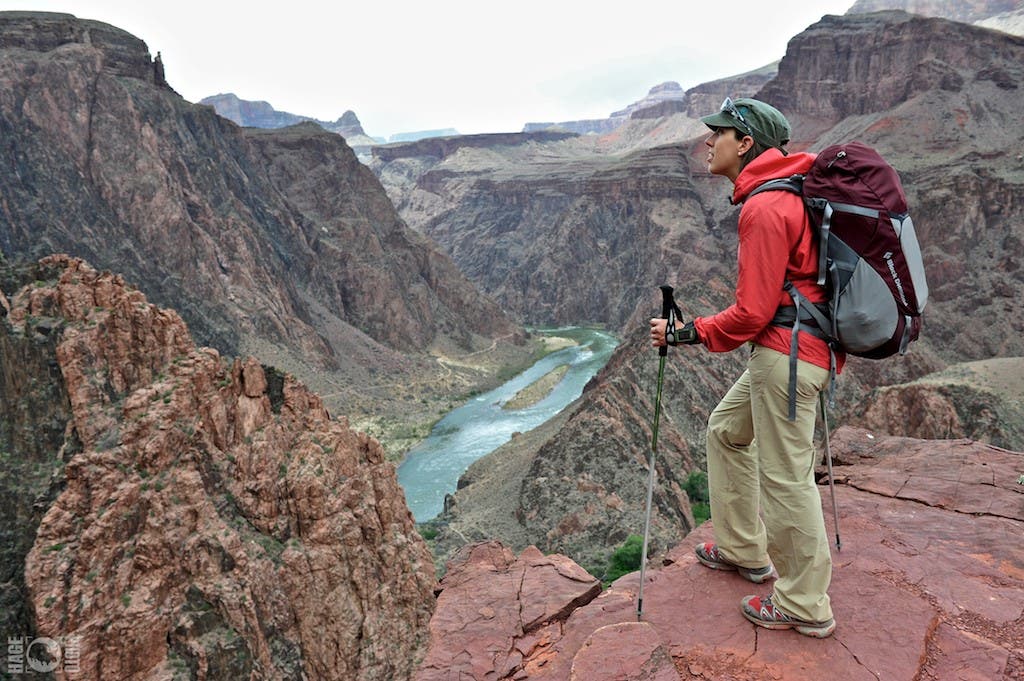View of the mighty Colorado River from the South Kaibab Trail on the South Rim of Grand Canyon National Park, Arizona.