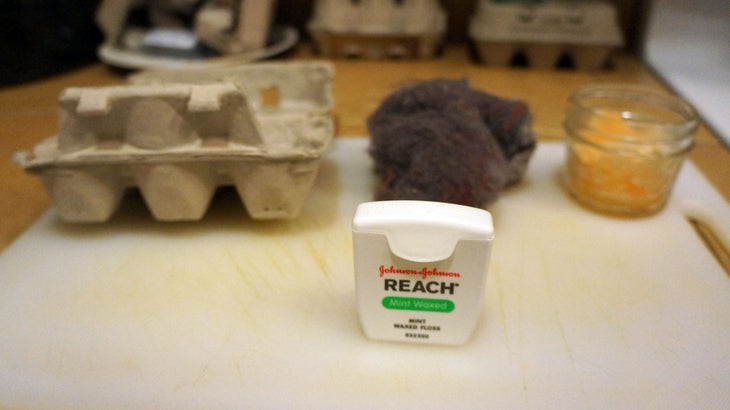 Make a Firestarter-Step 1 Assemble materials and tools. You’ll need a cardboard (not foam!) egg crate, heaps of dryer lint, a small glass jar, a crushed-up candle, regular…