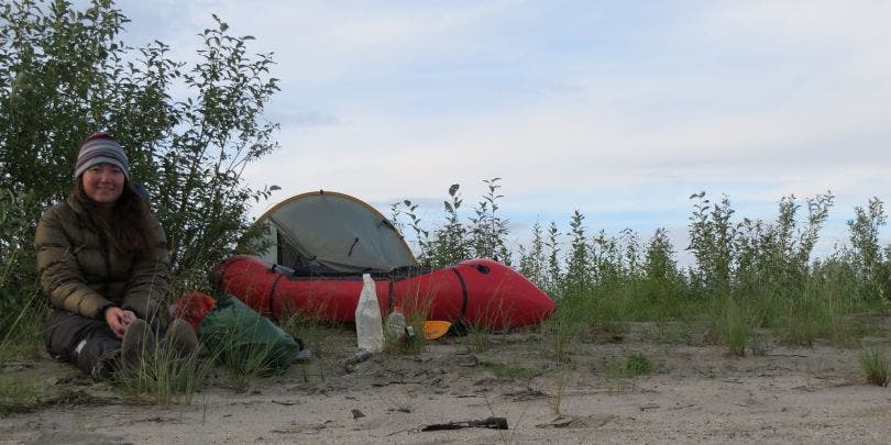 Packrafting Setting off with my pack raft.