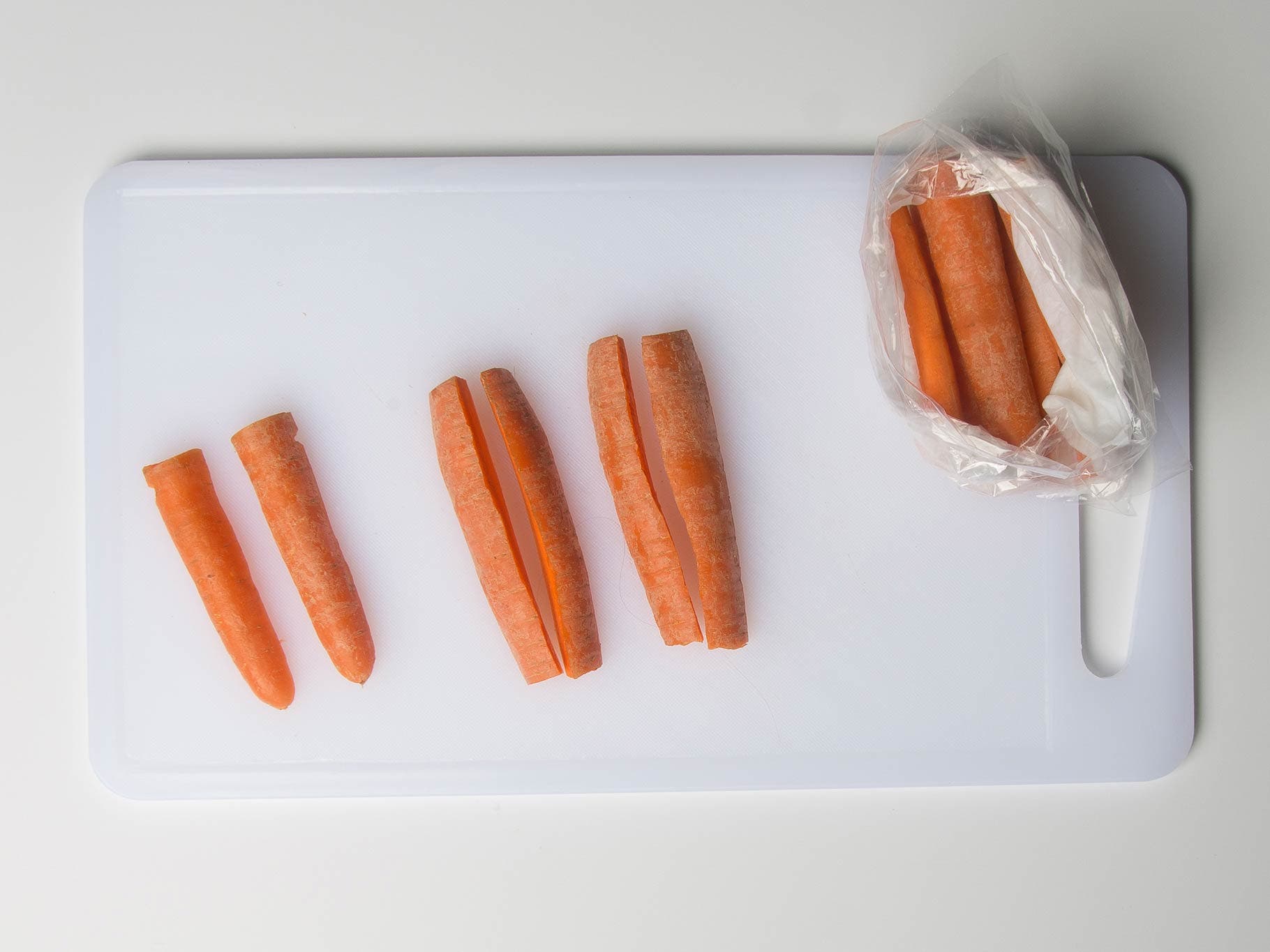 Carrots Scrub gently by hand (don't peel them). Cut carrots in half, width-wise, then cut each half into quarters. Larger cuts are best for helping retain…