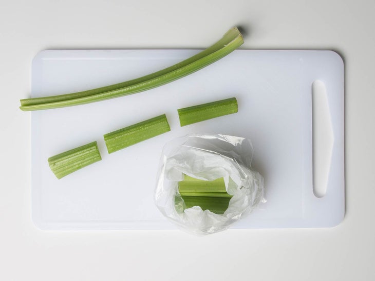 Celery Rinse celery. Cut sticks into 4-5\