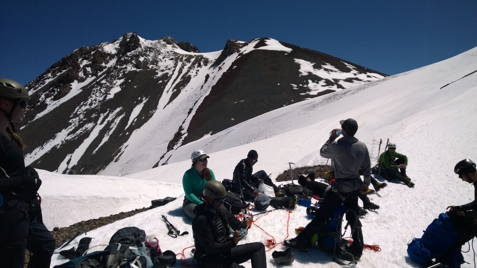 Climbing Mount Shasta Last of team 1 hits the top of Misery Hill.