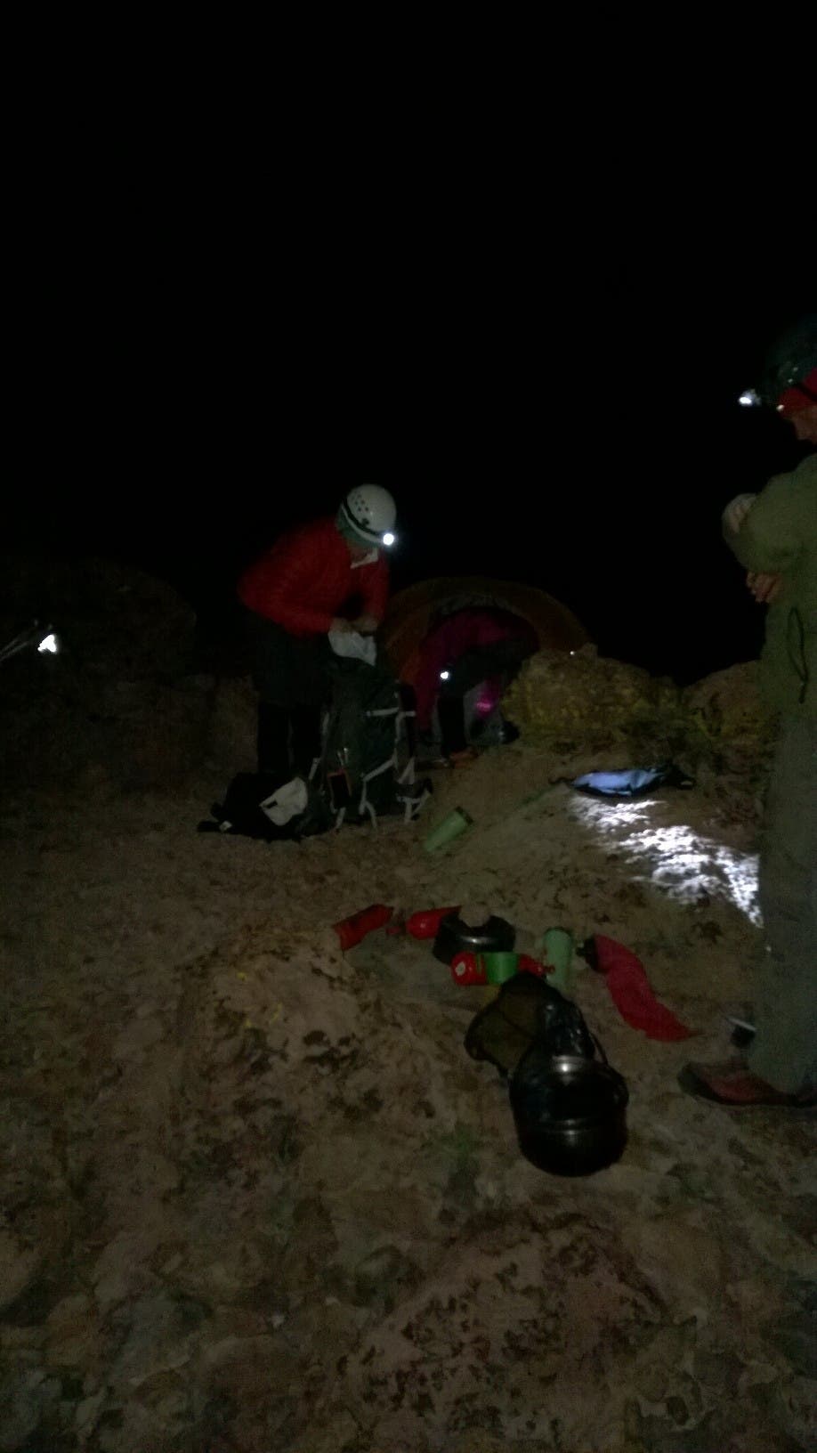 Climbing Mount Shasta Ascending the West Face, Shasta casts a shadow at sunrise.