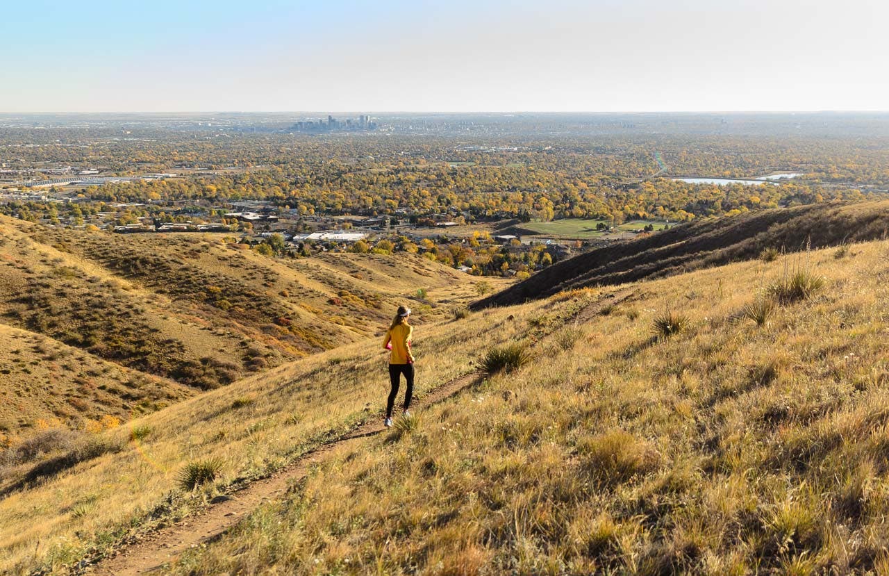 A run up Green Mountain near Lakewood, CO gives a fantastic view of the Denver skyline.