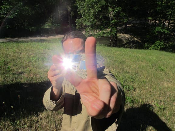 Signaling Devices Step 2 Use your two fingers to frame the reflected sunlight and direct your signal accurately.