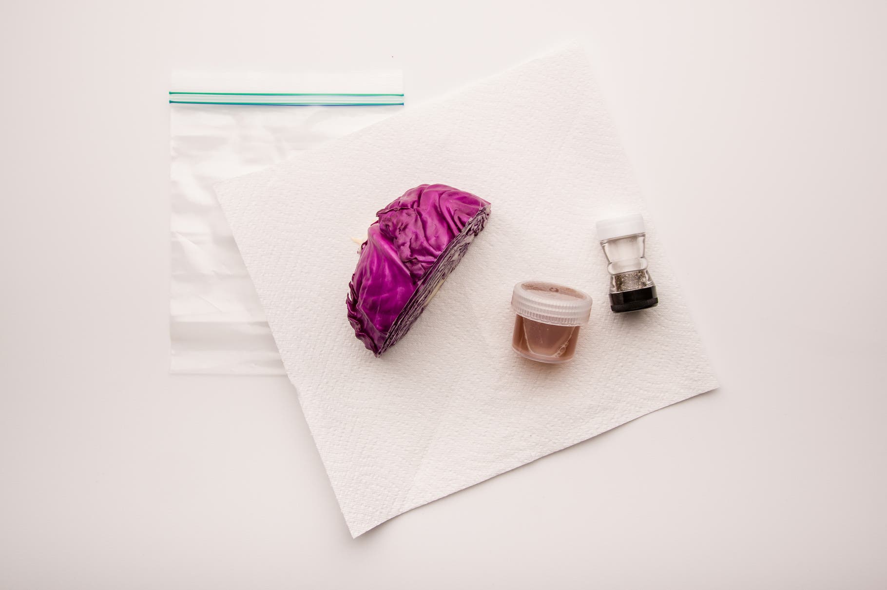 Simple Coleslaw: Step 2 Wrap 1/4 head red cabbage in a moistened paper towel, then in a plastic bag. Leave the bag loosely opened, allowing cabbage to breathe. Pack salt and…