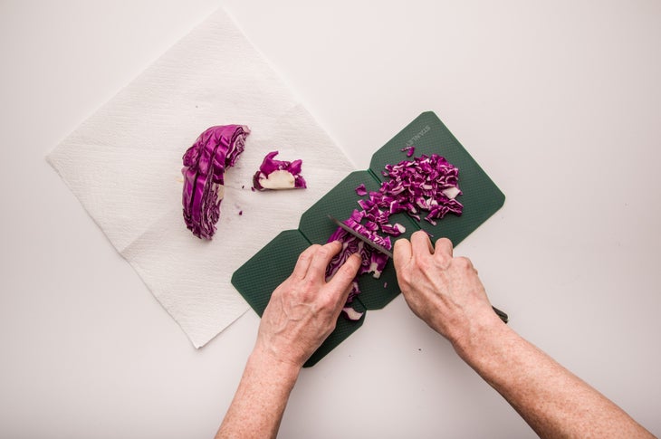 Simple Coleslaw: Step 4 In camp Start your slaw first-thing so the cabbage will have time to marinate. The cabbage may have oxidized (darkened) over time; simply slice a…