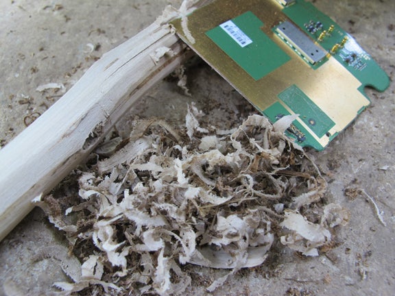 Tinder From Circuit Board Or use the already sharp edge of a circuit board to create tinder shavings for your fire.