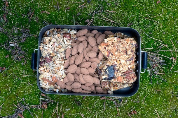 Paleo Crunch, Cinnamon Cocoa Almonds, and Anytime Trail Bars Paleo Crunch, Cinnamon Cocoa Almonds, and Anytime Trail Bars packed away in Kikkerland Design Inc. Aluminum Lunch Box: $25.00, .42…