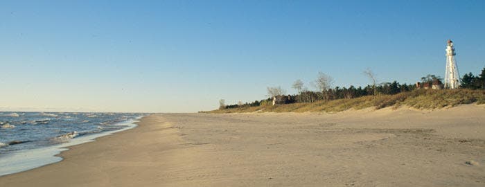 Hit the beach and walk along the dunes on this secluded Lake Michigan walk. For an easy 9 miles, head toward Silver Creek from the Point Beach…