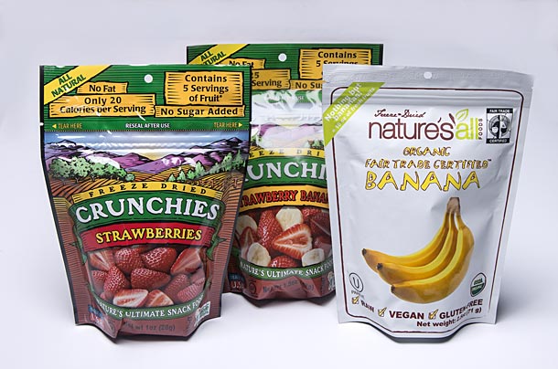Trail Smoothies Step 3: Choose your fruit freeze-dried strawberries and bananas