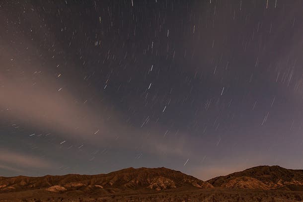 Take a hike in dry, sunny Southern California to get away from the big city lights. Camp in any previously used area at least two miles from any road…