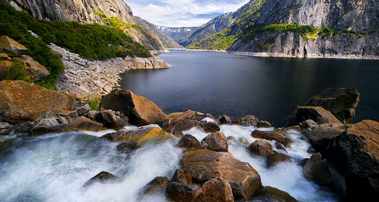 image of hetch hetchy trail and wapama falls by joe braun