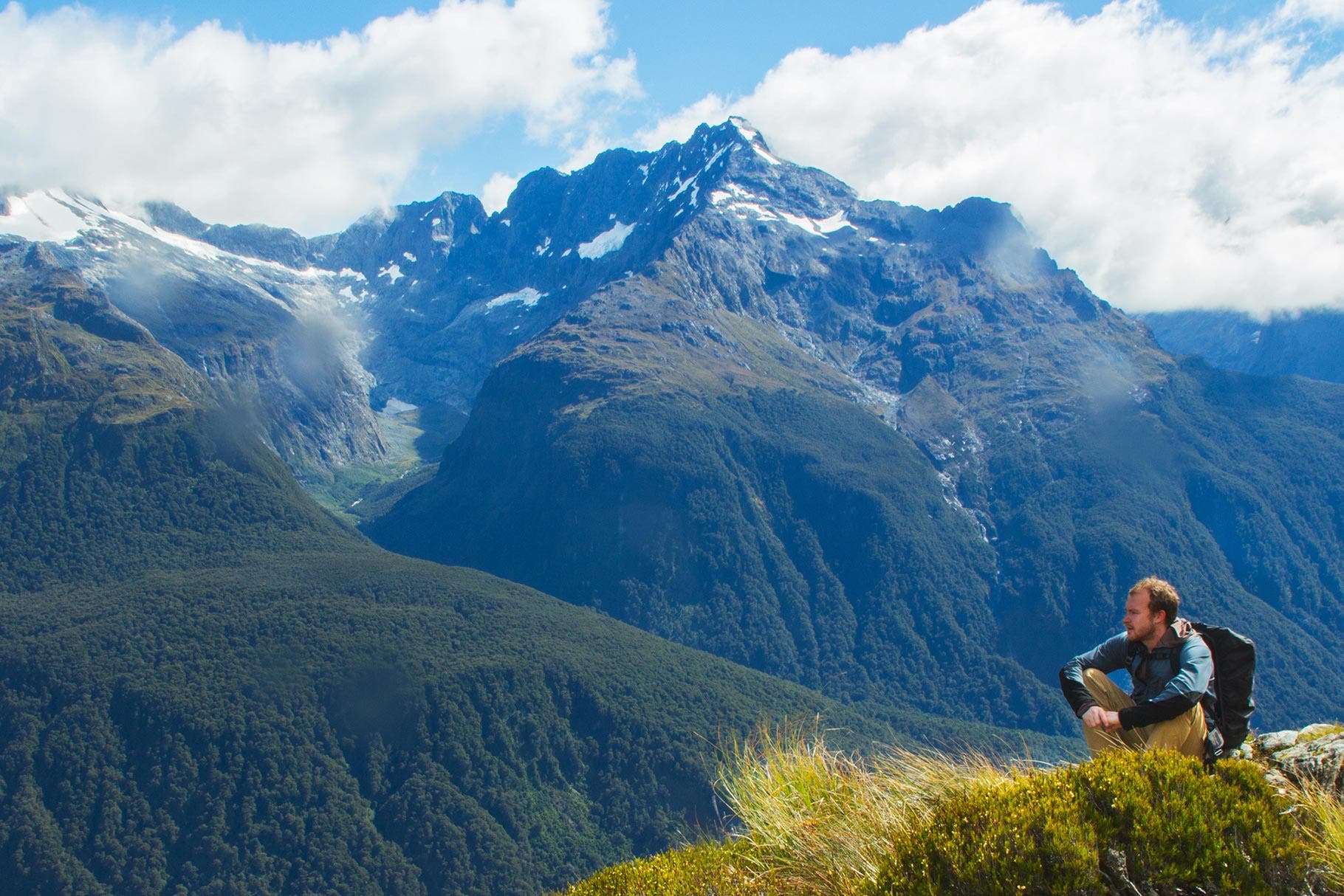 Snag views of these imposing peaks across the Hollyford Valley as you enter Fiordland National Park on day two. (Rachel Zurer)