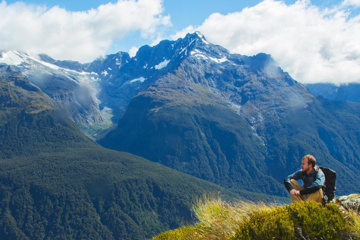 Darran Mountains Snag views of these imposing peaks across the Hollyford Valley as you enter Fiordland National Park on day two. (Rachel Zurer)