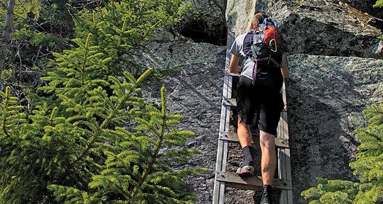 Six Husbands Trail The Six Husbands Trail is so steep it uses wooden ladders. (Tim Seaver)