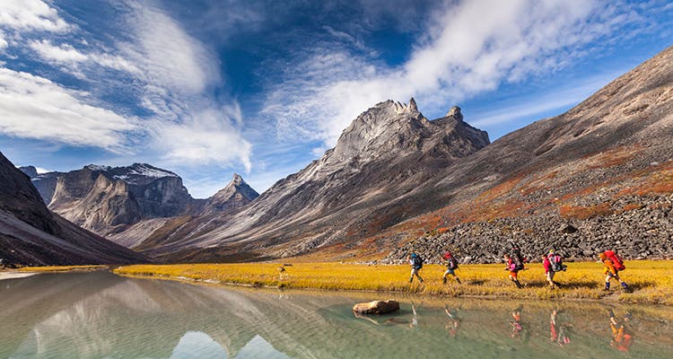 Backpackers, Arrigetch Peaks image of Arrigetch Creek Alaska