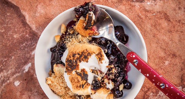 blueberrycobbler_andrewbydlon backcountry desserts Blueberry Cobbler (Photo by Andrew Bydlon)