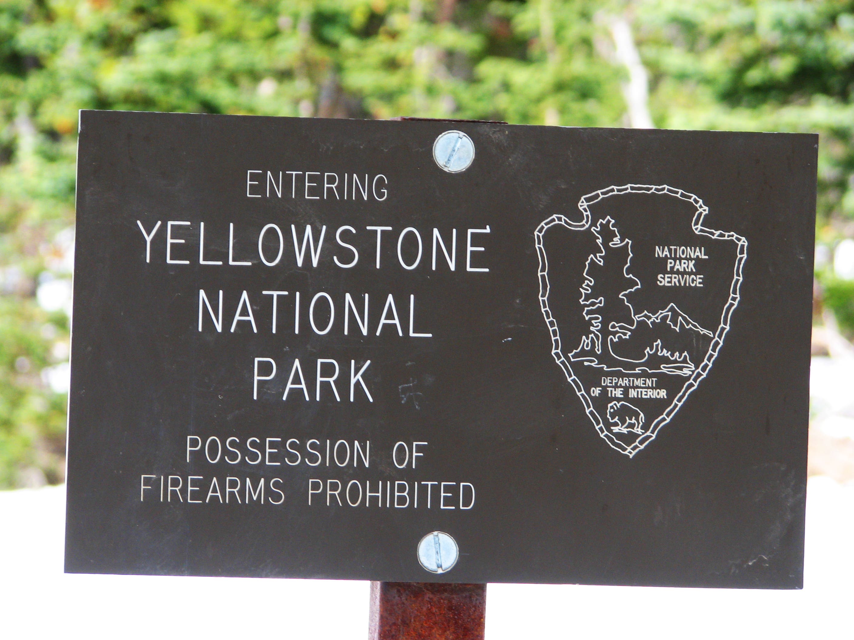 Entering Yellowstone National Park None