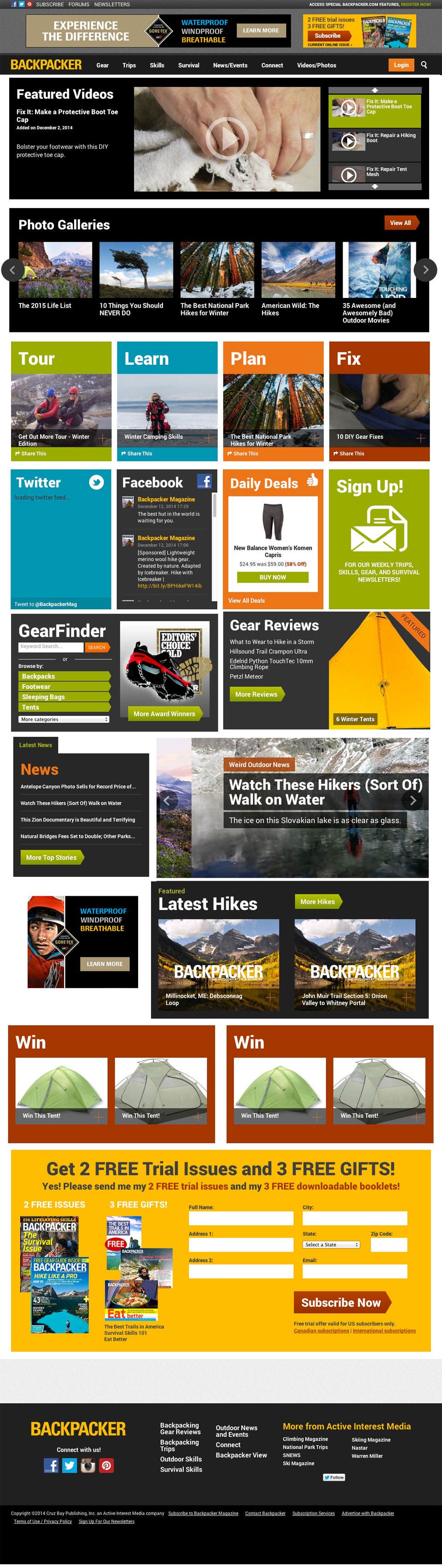Rearrange the BACKPACKER Home Page!