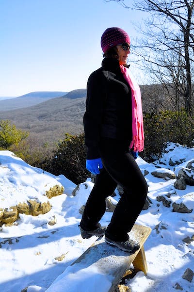Find a slanted rock or bench to get a new twist on this classic stretch. Place balls of feet on surface and drop one heel as you rise tall through…