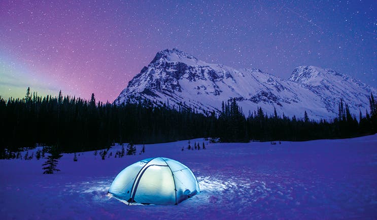 Yes, we tested bags and tents every night, even with a warm lodge waiting nearby. [photo: Andrew Bydlon]