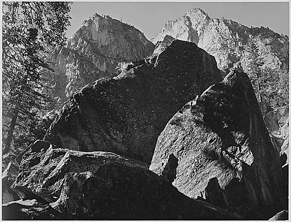 ”Grand Sentinel, Kings River Canyon (Proposed as a national park),” California, 1936 photo: Ansel Adams / U.S. Department of the Interior