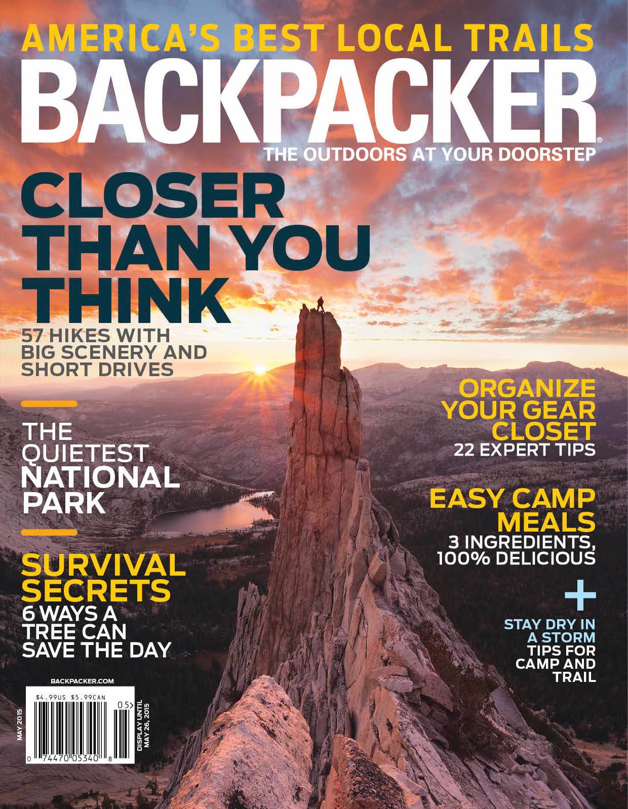 Backpacker Magazine May 2015 Table of Contents
