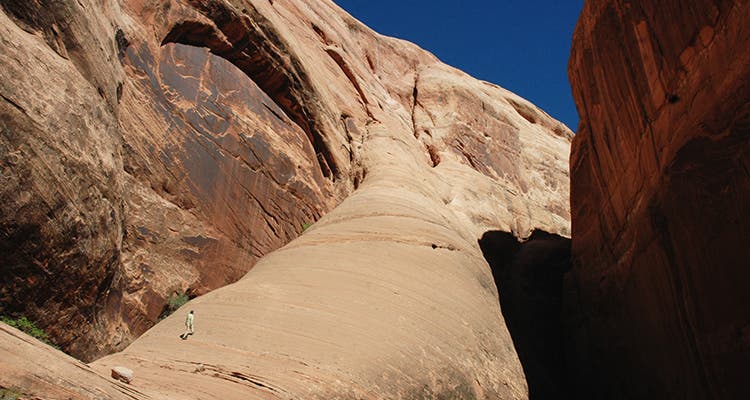 Finding our way between 'Water Under the Rocks' and the larger canyon to the west.