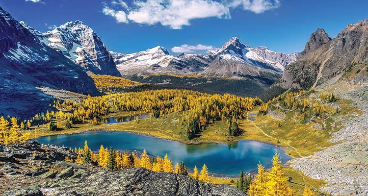 Hungabee Lake and 8,050-foot Vanguard Peak