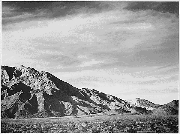 View of Mountains, “Near Death Valley,” California, 1933-1942 photo: Ansel Adams / U.S. Department of the Interior