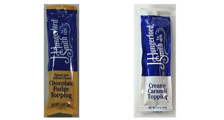 Chocolate and caramel fudge topping