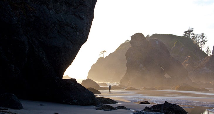 beach with sea stacks