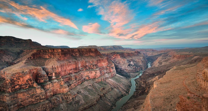 Toroweap Sunrise Sunrise and sunset can paint the canyon walls as much as the sky here. photo: John Fowler/flickr