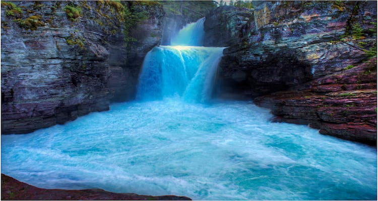 best glacier national park photos - waterfall