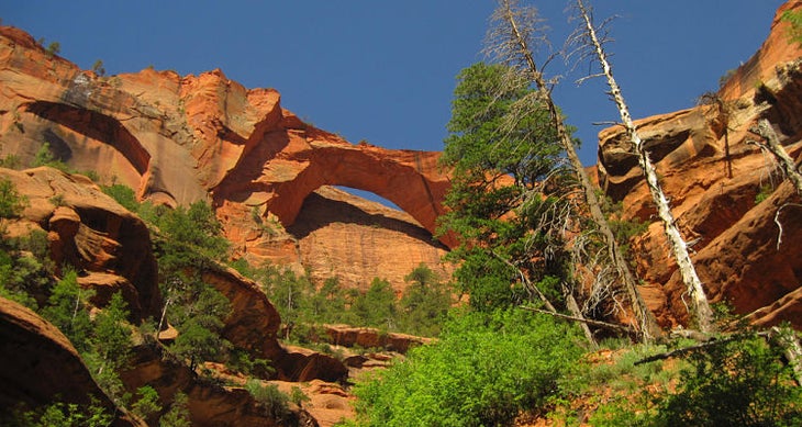 Kolob Arch near Cottonwood Camp, Zion National Park, Utah America's Best National Park Backcountry Campsites