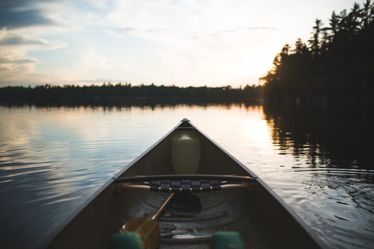 Paddling through quiet wilderness of Northern Minnesota.