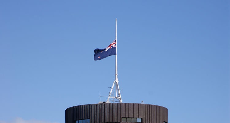 "The New Zealand flag flies at half mast on the Executive Wing of Parliament to mark the official memorial service for the 29 miners on 2 December&hellip;"