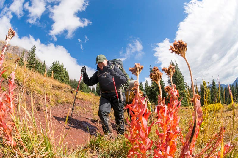 Mareya Becker and Greg King hike toward Bear Creek on day 3.