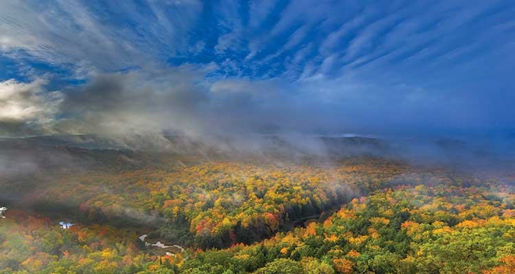 The Big Carp River twists through Porcupine Mountains State Park. Photo by Chuck Haney
